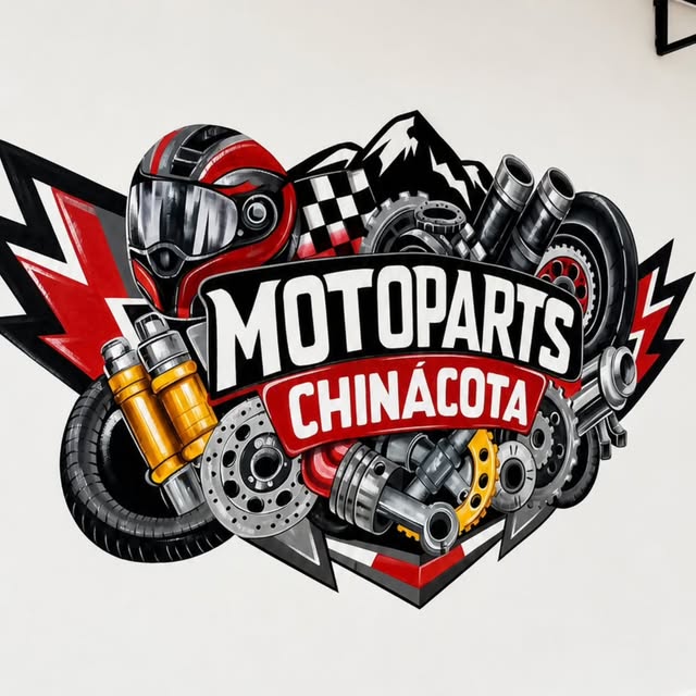 Logo ilustrado con el rótulo Motoparts Chinácota